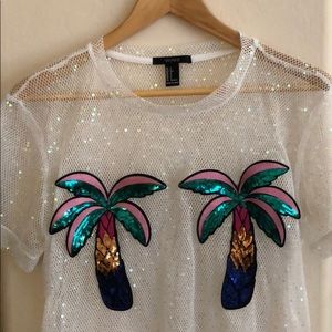 Iridescent sequined swimsuit cover up🌴